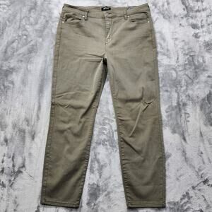 Buffalo David Bitton Jeans Women 14/34 Green Havana High Rise Soft Stretch Ankle